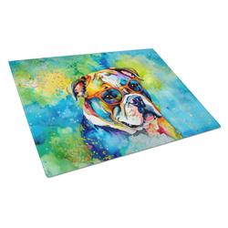 DAC2475LCB 0.2 x 15 x 12 in. English Bulldog Hippie Dawg Glass Cutting Board, Large