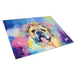 DAC2476LCB 0.2 x 15 x 12 in. English Bulldog Hippie Dawg Glass Cutting Board, Large