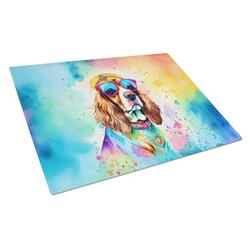DAC2484LCB 0.2 x 15 x 12 in. Cavalier Spaniel Hippie Dawg Glass Cutting Board, Large