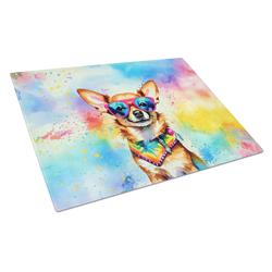 DAC2489LCB 0.2 x 15 x 12 in. Chihuahua Hippie Dawg Glass Cutting Board, Large