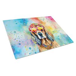 DAC2492LCB 0.2 x 15 x 12 in. Cocker Spaniel Hippie Dawg Glass Cutting Board, Large