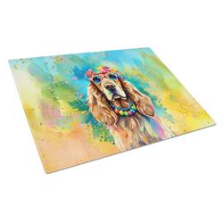 DAC2493LCB 0.2 x 15 x 12 in. Cocker Spaniel Hippie Dawg Glass Cutting Board, Large