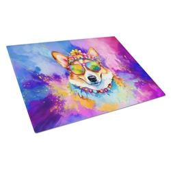 DAC2497LCB 0.2 x 15 x 12 in. Corgi Hippie Dawg Glass Cutting Board, Large