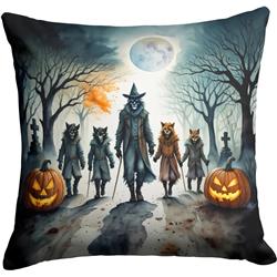 3 x 18 x 18 in. Werewolves Spooky Halloween Throw Pillow