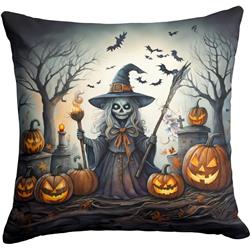 3 x 18 x 18 in. Witch Spooky Halloween Throw Pillow