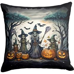 3 x 18 x 18 in. Witches Spooky Halloween Throw Pillow