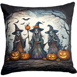 3 x 18 x 18 in. Witches Spooky Halloween Throw Pillow