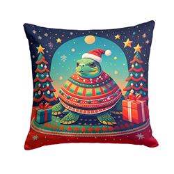 3 x 18 x 18 in. Turtle Christmas Fabric Decorative Pillow