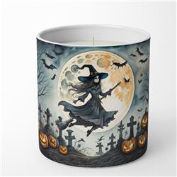3.25 x 3.75 x 3.25 in. Flying Witch Spooky Halloween Decorative Soy Candle