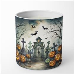 3.25 x 3.75 x 3.25 in. Graveyard Spooky Halloween Decorative Soy Candle