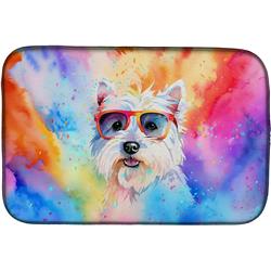 0.2 x 21 x 14 in. Westie Hippie Dawg Dish Drying Mat