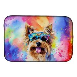0.2 x 21 x 14 in. Yorkshire Terrier Hippie Dawg Dish Drying Mat