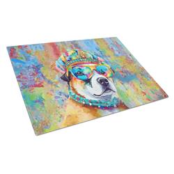 DAC2450LCB 0.2 x 15 x 12 in. Akita Hippie Dawg Glass Cutting Board - Large