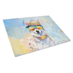 DAC2451LCB 0.2 x 15 x 12 in. Alaskan Klee Kai Hippie Dawg Glass Cutting Board - Large