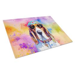 DAC2454LCB 0.2 x 15 x 12 in. Basset Hound Hippie Dawg Glass Cutting Board - Large