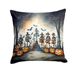 3 x 18 x 18 in. Mariachi Skeleton Band Spooky Halloween Throw Pillow