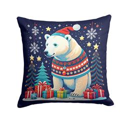 3 x 14 x 14 in. Polar Bear Christmas Fabric Decorative Pillow