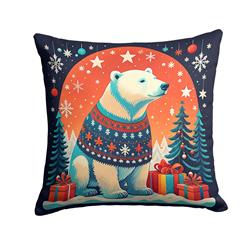 3 x 14 x 14 in. Polar Bear Christmas Fabric Decorative Pillow