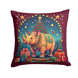 3 x 14 x 14 in. Rhinoceros Christmas Fabric Decorative Pillow