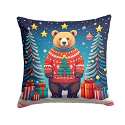 3 x 18 x 18 in. Bear Christmas Fabric Decorative Pillow