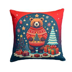 3 x 18 x 18 in. Bear Christmas Fabric Decorative Pillow