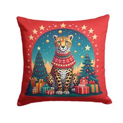 3 x 18 x 18 in. Cheetah Christmas Fabric Decorative Pillow