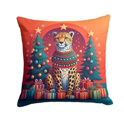 3 x 18 x 18 in. Cheetah Christmas Fabric Decorative Pillow