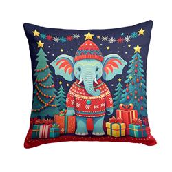 3 x 18 x 18 in. Elephant Christmas Fabric Decorative Pillow