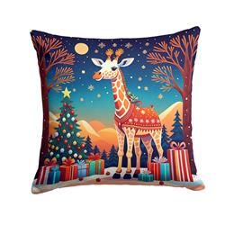 3 x 18 x 18 in. Giraffe Christmas Fabric Decorative Pillow