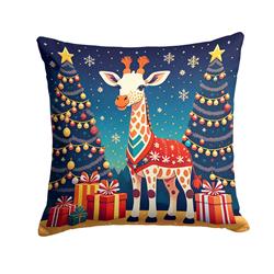 3 x 18 x 18 in. Giraffe Christmas Fabric Decorative Pillow