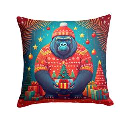 3 x 18 x 18 in. Gorilla Christmas Fabric Decorative Pillow