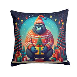3 x 18 x 18 in. Gorilla Christmas Fabric Decorative Pillow