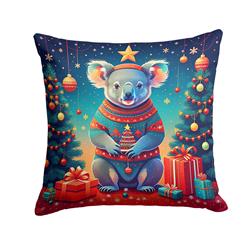 3 x 18 x 18 in. Koala Christmas Fabric Decorative Pillow