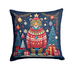 3 x 18 x 18 in. Leopard Christmas Fabric Decorative Pillow