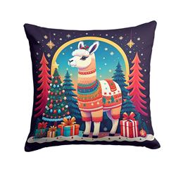 3 x 18 x 18 in. Llama Christmas Fabric Decorative Pillow