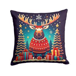 3 x 18 x 18 in. Moose Christmas Fabric Decorative Pillow