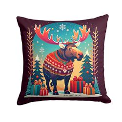 3 x 18 x 18 in. Moose Christmas Fabric Decorative Pillow