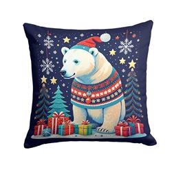 3 x 18 x 18 in. Polar Bear Christmas Fabric Decorative Pillow