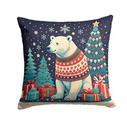 3 x 18 x 18 in. Polar Bear Christmas Fabric Decorative Pillow
