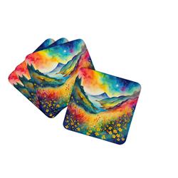 DAC1966FC 0.15 x 3.5 x 3.5 in. Colorful Hypericum & St. Johns Wort Foam Coasters - Set of 4