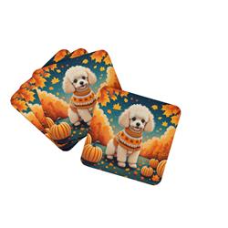 DAC1063FC 0.15 x 3.5 x 3.5 in. Poodle Fall Foam Coasters - Set of 4