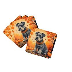 0.15 x 3.5 x 3.5 in. Schnauzer Fall Foam Coasters - Set of 4