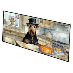 0.2 x 28 x 58 in. Airedale Terrier Fall Kitchen Pumpkins Runner Mat