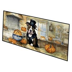 0.2 x 28 x 58 in. Pit Bull Terrier Fall Kitchen Pumpkins Runner Mat