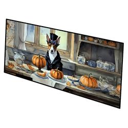 0.2 x 28 x 58 in. Basenji Fall Kitchen Pumpkins Runner Mat