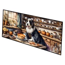 0.2 x 28 x 58 in. Bearded Collie Fall Kitchen Pumpkins Runner Mat