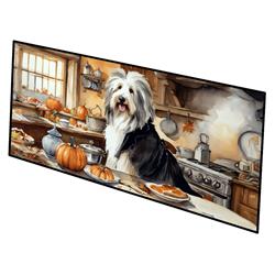 0.2 x 28 x 58 in. Bearded Collie Fall Kitchen Pumpkins Runner Mat