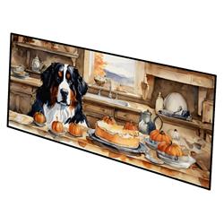 0.2 x 28 x 58 in. Bernese Mountain Dog Fall Kitchen Pumpkins Runner Mat