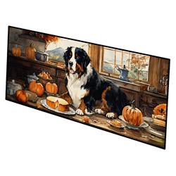 0.2 x 28 x 58 in. Bernese Mountain Dog Fall Kitchen Pumpkins Runner Mat