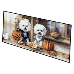 0.2 x 28 x 58 in. Bichon Frise Fall Kitchen Pumpkins Runner Mat